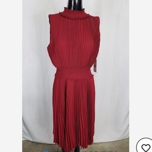 Nanette Lepore Moroccan Rose Pleated Midi Dress Size 10 NWT